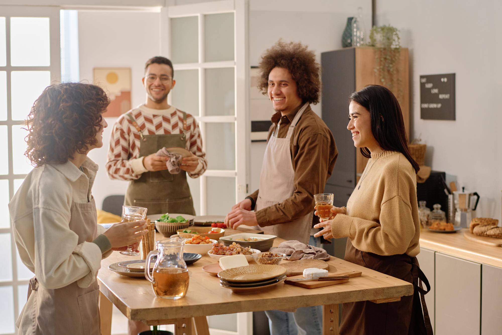Workshop participants around a communal table